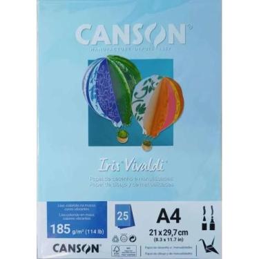 Imagem de Papel A4 185g Canson iris vivaldi azul claro com 25 folhas