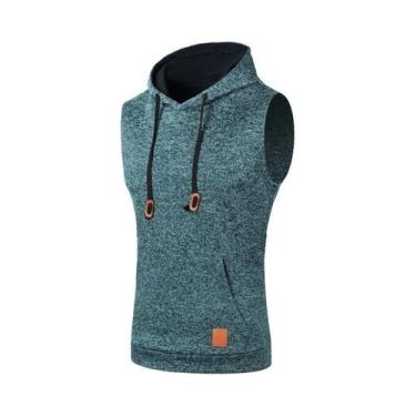 Imagem de Camiseta Sem Mangas Com Capuz Masculina Casual Moda Bodybuilding Camis