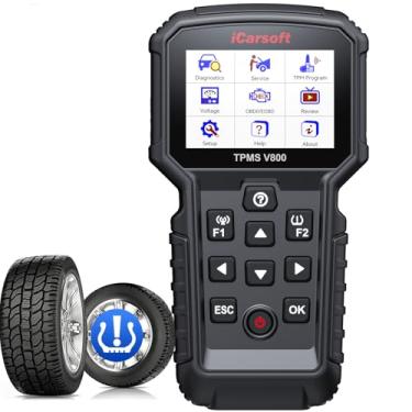 Imagem de iCarsoft Ferramenta de reaprendizagem de programação TPMS V800 TPMS, ler/limpar código TPMS, ferramenta de reaprendizagem do programador TPMS OBD2 scanner de diagnóstico, teste bidirecional, todos os