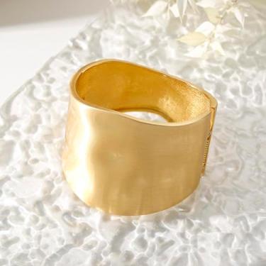 Imagem de Pulseiras femininas | Pulseiras largas modernas banhadas a ouro 14 quilates | Pulseiras grossas com braço articulado para mulheres