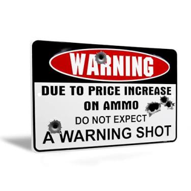 Imagem de TG,LLC Treasure Gurus Warning Gun Shots Funny Metal 20.3 cm x 30.5 cm Novidade Placa Man Cave Home Bar Decoração de Parede