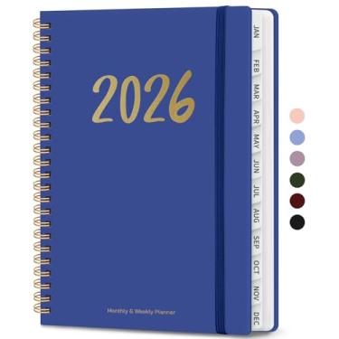 Imagem de Agenda 2026 – Agenda semanal e mensal, janeiro de 2026 a dezembro de 2026, encadernado em espiral 2025, bolso interno, perfeito para escritório, casa, material escolar - A5 (16 cm x 21,6 cm), azul