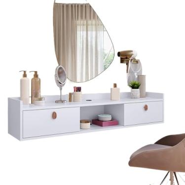 Imagem de Penteadeira Camarim Suspensa Com 2 Porta E Passa Fios(Branco)