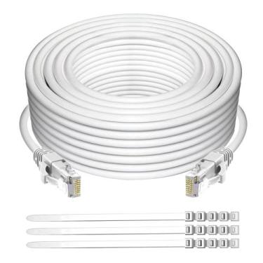 Imagem de Cabo Ethernet Adoreen Cat 6 100 pés/30 m branco de alta velocidade