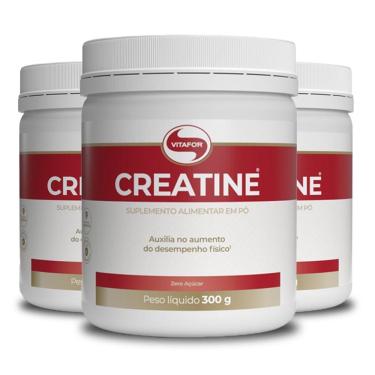 Imagem de Kit 3 Creatina Monohidratada Creatine Vitafor Pote 300g