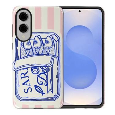 Imagem de Yuning419 Capa compatível com Samsung Galaxy S25 Edge [compatível com MagSafe] Capa de proteção rígida híbrida de 2 camadas, capa magnética protetora à prova de choque, lata de sardinha retrô rosa