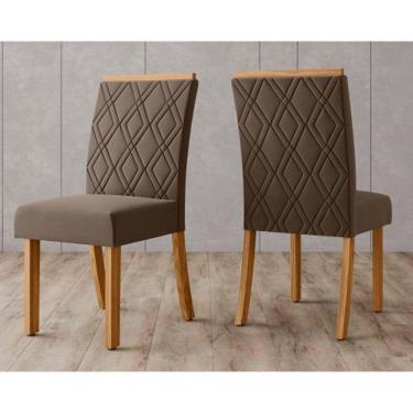 Imagem de Kit 2 Cadeiras De Cozinha Vita 2 Un Nature-suede Marrom - Henn