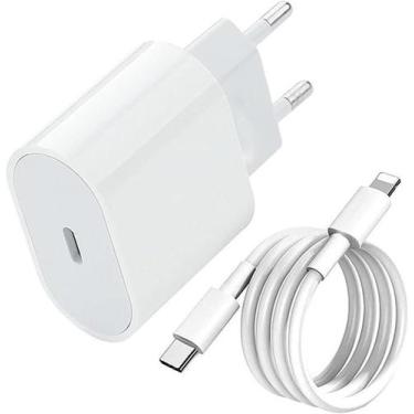 Imagem de Carregador Turbo Fonte 20w Usbc Cabo Compatível com iPhone11,12,13,14,