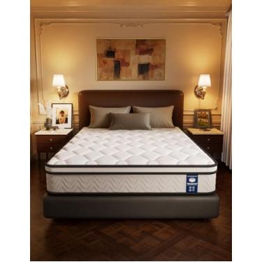 Imagem de Colchão Queen, colchão híbrido de espuma viscoelástica de 30,5 cm, molas de bolso médio firme e individualmente - alívio de pressão, certificado CertiPUR-US, isolamento de movimento - suporte extra