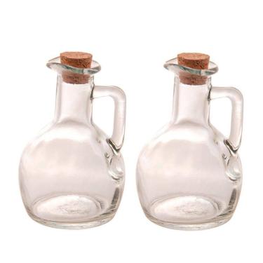 Imagem de Galheteiro De Vidro Com Tampa De Rolha 180Ml 2 Peças Lyor