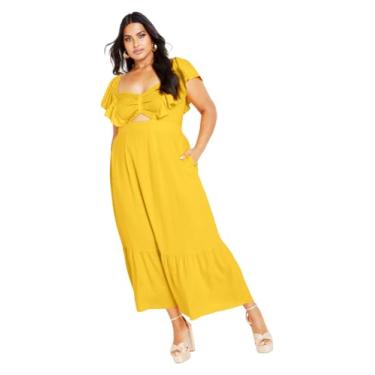 Imagem de City Chic Women's Apparel Vestido longo feminino City Chic Plus Size Alora, Cítrico, 58