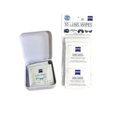 Imagem de Kit Lens Wipes Lenços de Limpeza de Óculos Lens Wipes 10 pré umedecidos com Case Latinha Exclusivo Novidade