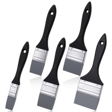 Imagem de Conjunto de 5 pincéis de silicone, pincéis de silicone modeladores coloridos, ferramenta de pintura plana flexível para tintas acrílicas à base de água, óleo de guache (2,5 cm, 3 polegadas, 2,5