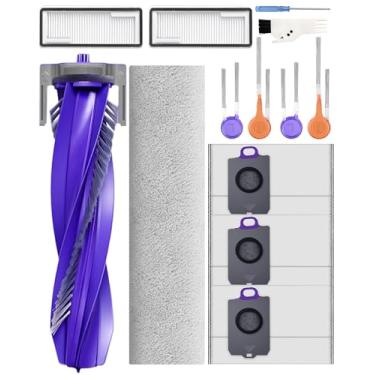 Imagem de Yivy Acessórios compatíveis com o robô aspirador de pó Narwal Flow, kit de peças de reposição incluindo 1 esfregão de esteira, 1 escova principal, 2 escovas laterais (par), 2 filtros HEPA, 3 sacos de