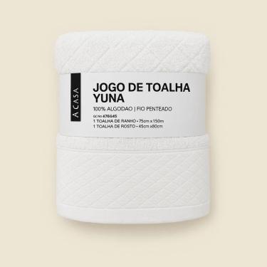 Imagem de Jogo de Toalha Yuna com 2 Peças Algodão Branco - A\CASA