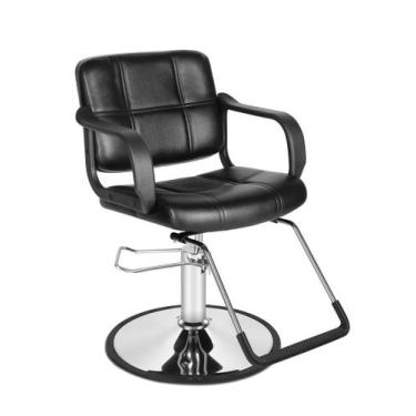 Imagem de Cadeira de barbeiro SalonMax Hidráulica Giratória Ajustável Preta