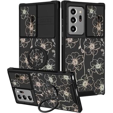 Imagem de Funermei Capa para celular Samsung Galaxy A36/A56 5G - Capa de telefone feminina bonita estética flor dourada design exclusivo com capa de câmera e suporte de anel Funda para Samsung A36/A56 5G