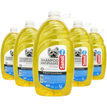 Imagem de Kit com 5 sanol dog shampoo antipulgas 5 litros