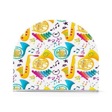 Imagem de xigua Porta-guardanapos de acrílico para instrumentos musicais coloridos, porta-guardanapos para mesas cozinha restaurante decoração de casa, suporte decorativo moderno para guardanapos de coquetel de