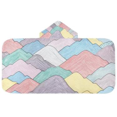 Imagem de CEBUGI Toalha de banho com capuz com padrão de montanha para crianças toalha de banho macia absorvente com capuz 127 x 59,7 cm toalha de banho de praia para meninos e meninas