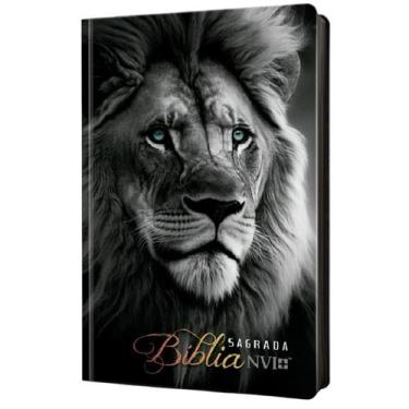 Imagem de Bíblia Sagrada Leão Soberano  Capa Dura NVI  Palavras de Jesus em Verm