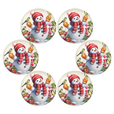 Imagem de Wassud Jogo americano conjunto de 6 tapetes de mesa redondos de pássaros para cozinha e jantar tapetes laváveis resistentes ao calor para decoração de mesa 39 cm