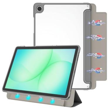 Imagem de E NET-CASE Capa magnética destacável para Samsung Galaxy Tab A11 Plus 2025/ A9 Plus 2023 de 11 polegadas (SM-X236B/SM-X210/X215/X216), traseira transparente à prova de arranhões, fácil de retirar e