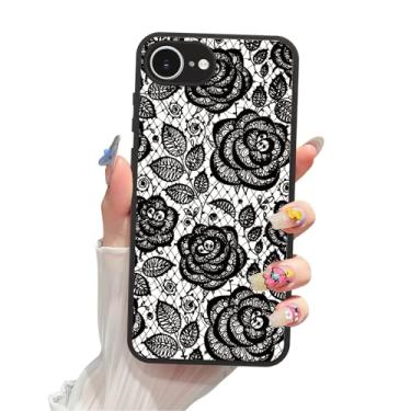 Imagem de RUMDEY Capa de telefone para iPhone 16e, ajuste fino magnético macio à prova de choque com estampa de renda, capa de telefone estética para iPhone 16e