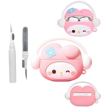 Imagem de Capa protetora para AirPods Pro2/Pro, linda capa protetora de silicone 3D com chaveiro e kit de limpeza, compatível com Apple Air Pod, capa de orelha fofa engraçada para mulheres, homens, adolescentes