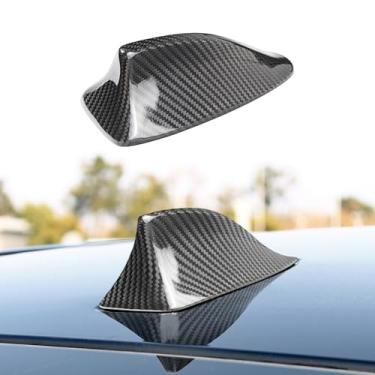 Imagem de Bilisin Compatível com antena de barbatana de tubarão de fibra de carbono para carro, acessórios de acabamento de base para BMW F10 F18 F01 F02 F04 (preto)