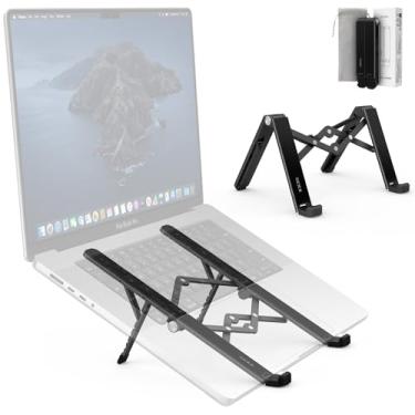 Imagem de SODI Suporte dobrável para laptop 2025 para mesa – Suporte ergonômico de mola ajustável para computador, suporte de laptop 3 em 1 de metal para notebook, celular, tablet, 10 a 16 polegadas, mesa e