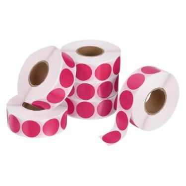 Imagem de PATIKIL 6000 peças de adesivos coloridos de 6 rolos, adesivos circulares de 1,9 cm, etiqueta de codificação para escritório, negócios, quintal, venda de garagem, decoração de casa, rosa