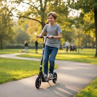 Imagem de Patinete Infantil Juvenil Reforçado 80 Kilos Rodas Grandes Freio Trase