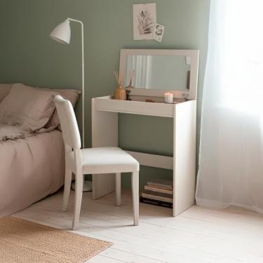 Imagem de Penteadeira Com Espelho Multiuso Quarto Camarim Maquiagem (Off White)