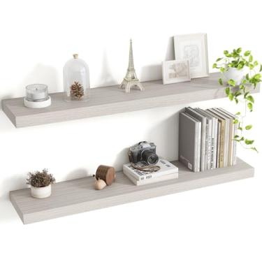 Imagem de Acovy Prateleiras flutuantes de 91 cm, prateleiras flutuantes de 20 cm de profundidade para parede, prateleira suspensa com suportes invisíveis, prateleiras profundas para banheiro, quarto, sala de