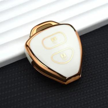 Imagem de Capa de chaveiro de TPU com 2 botões compatível com Toyota Camry/Corolla/Fortuner/Innova, acessórios para chaves de carro