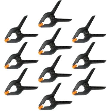 Imagem de Pacote com 10 braçadeiras de mola de plástico de 10 cm, clipes resistentes pretos, grampos de mola para arco de balão, suporte de pano de fundo, bandeira, marcenaria, fotografia, artesanato, clipes de