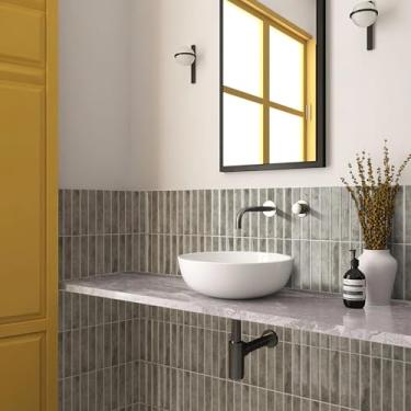 Imagem de Alwayspon 10 folhas 30,5 x 30,5 cm de vinil marrom 3D Backsplash azulejos, adesivos autoadesivos para azulejos de parede adesivos adesivos em azulejos de metrô para cozinha banheiro parede