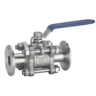 Imagem de Válvula de esfera sanitária de aço inoxidável SS304 de 1/2 3/4 1 polegada 3 peças válvula de esfera tipo virola tripla 1 peça (1-1/10.2 cm)