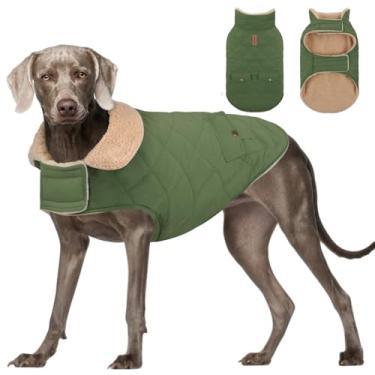 Imagem de Jaqueta de inverno para cães extragrande, casacos de clima frio à prova de vento para animais de estimação, jaqueta de neve, Golden Retriever, Labrador Retriever, Husky, verde militar GG