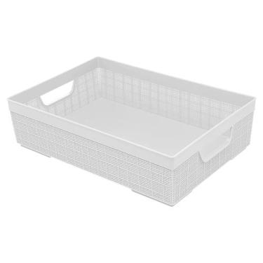 Imagem de Cesto Organizador De Armário Gaveta Lavanderia 5,2 L - Jaguar, Branco