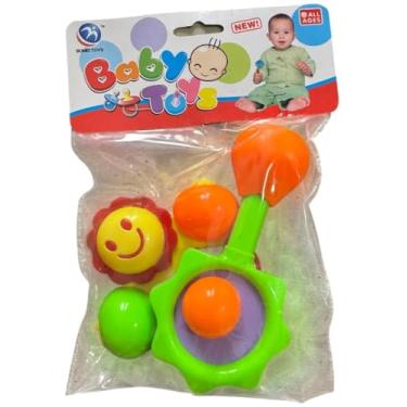 Imagem de Kit 2 Chocalhos para Bebê – Brinquedos Educativos e Sensorial • Cores Vibrantes • Leves, Seguros e Fáceis de Segurar • Estímulo Auditivo e Motor