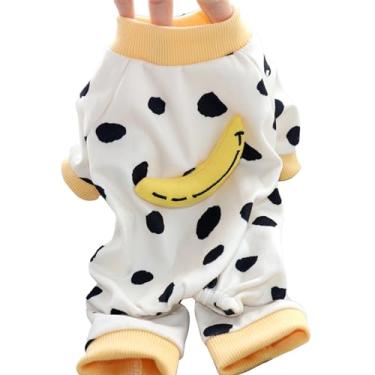 Imagem de SIWOTED Roupas de inverno para cães, elegantes, fofas, 4 patas, quentes, confortáveis, macias, laváveis, pijamas para cachorros para ambientes internos (Banana Tridimensional S)