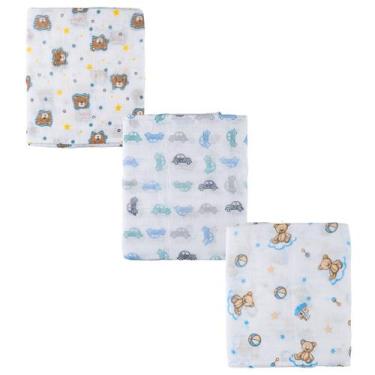 Imagem de Toalha Fralda de pano para Bebê 70 cm x 1,07 m 3 Unidades Incomfral, M