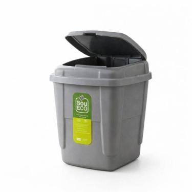 Imagem de Lixeira Click 4,5L Tampa Pressão Plástico Cozinha Banheiro - Genérica