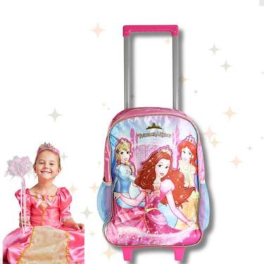 Imagem de Mochila Escolar Infantil Menina de Rodinhas Princesas - Clio Style