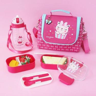 Imagem de Kit Marmita Infantil Termica 3 peças Coleção Pimpolhos Escolar Kids - 