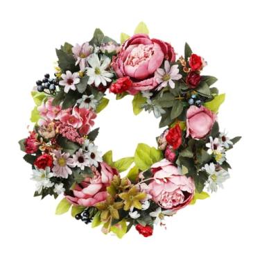 Imagem de WeiLaiKeQi Guirlanda de Peônias Artificiais para Pendurar, 40cm, Ideal para Casamentos, Casa, Hotel, Aniversário e Porta de Entrada.