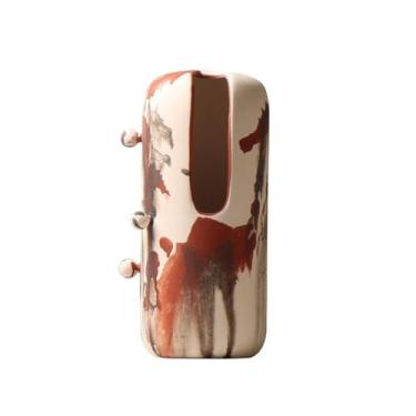Imagem de Vasos de cerâmica pintados à mão, vaso de flores secas, paisagismo, ornamentos criativos, vaso de mesa (A)