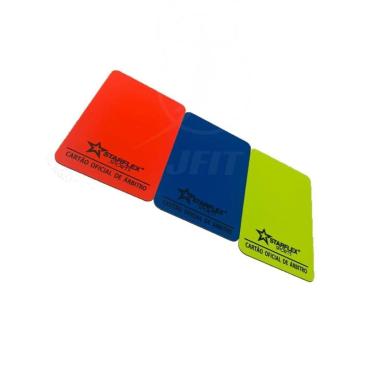Imagem de Kit Cartao Arbitro Futsal Juiz Futebol Profissional Amarelo Vermelho Azul-Unissex